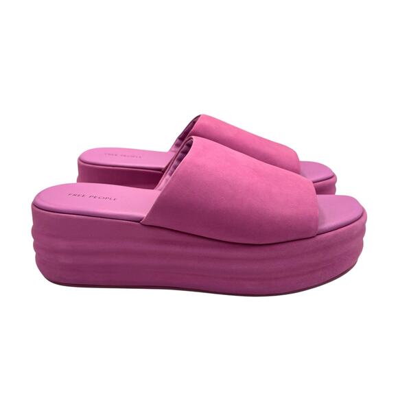 Free People Harbor Fuchsia Purple Nubuck Suede Leather Platform Slip On Shoes - Picture 3 of 12
